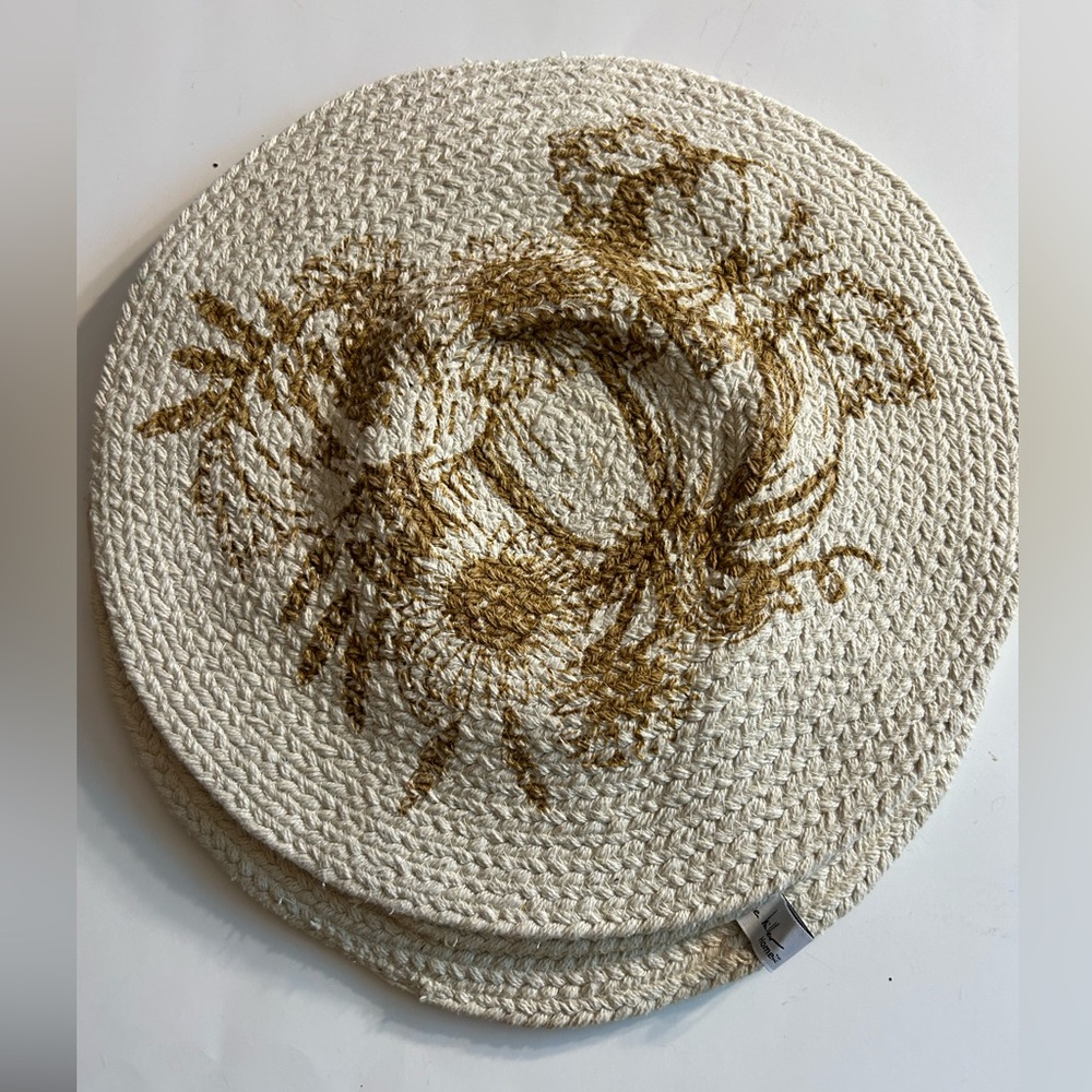 NICOLE MILLER HOME WOVEN ROUND SHAPE PUMPKINS THEME 100% COTTON PLACEMATS (4)